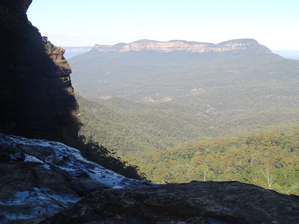 A small stream (lower left) near the Furber Steps About the Mountains