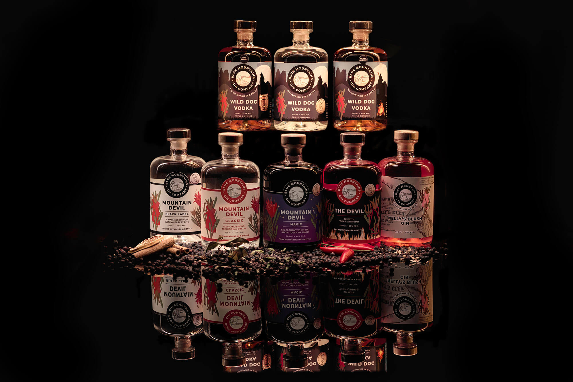 five-gins-and-vodka Blue Mountains Gin Company Gins and Vodka